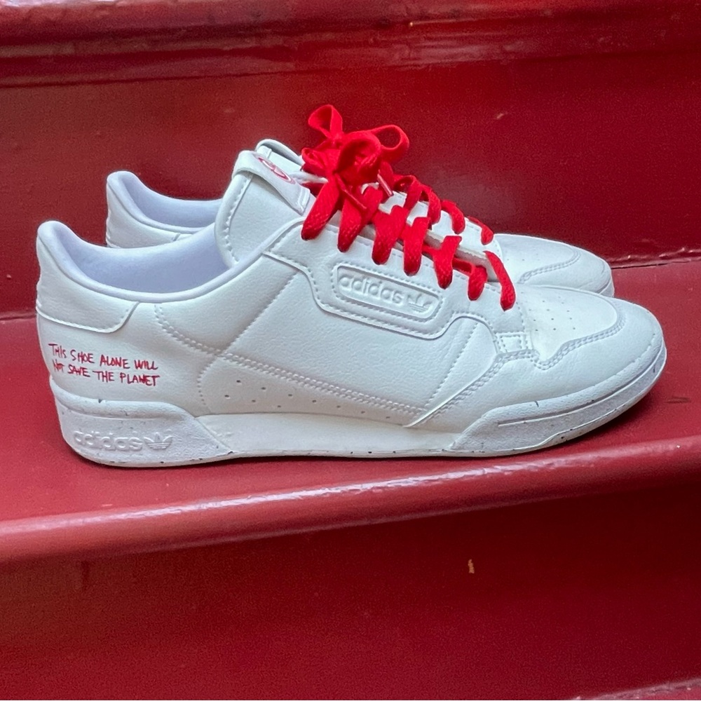 Adidas CONTINENTAL 80 CLEAN CLASSICS WHITE RED SNEAKER SIZE 12